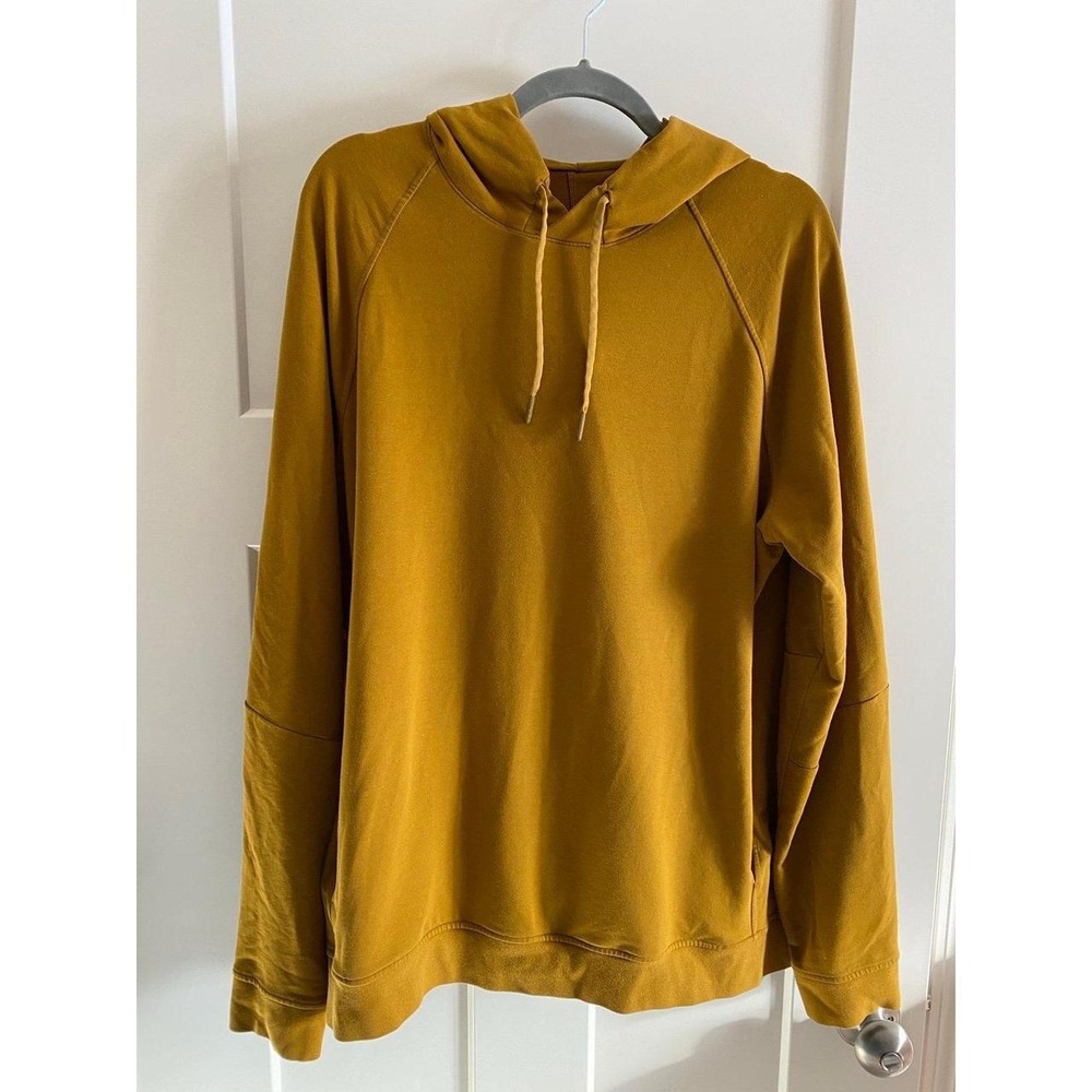 Lululemon City Sweat Pullover Hoodie Stretch XL M3AUPS Mustard Gold Unisex s6